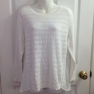 White knit cotton/rayon, LG